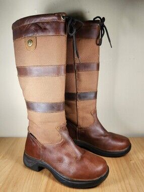 DUBLIN Women's River Boot Size 6.5 Chocolate Brown Waterproof Equestrian Riding